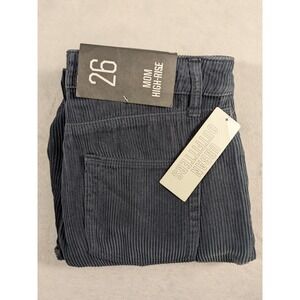 NWT BDG Urban Outfitters‎ Dark Wash Corduroy Mom High Rise Jeans Size 26 READ
